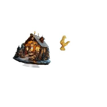 Imagem de Vaveren Enfeite de Acrílico para Galinha, Decoração de Mesa Independente para, Escultura Feng Shui para Festa em Casa, Festival, Quarto, Estante de Livro