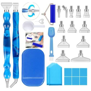 Imagem de Sttargxing Kit de canetas de pintura de diamante, 13 peças de pontas de aço inoxidável com 6 argilas, pontas para vários colocadores, acessórios de pintura de diamante 5D, substituição para artesanato