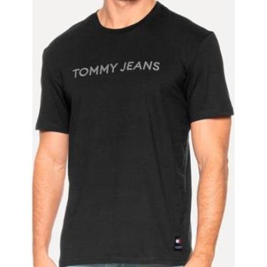 Imagem de Camiseta Tommy Jeans Masculina Regular New Classic Linear Preta-Masculino