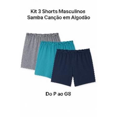 Imagem de Kit 3 shorts masculino samba canção em algodão para dormir - HERDEIRAS