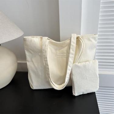 Imagem de Bolsas femininas modernas com uma bolsa pequena para viagens, trabalho, compras, academia, Branco, Large