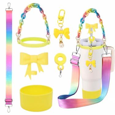 Imagem de Stanley Cup Conjunto de acessórios para garrafa de água esportiva Tumblers Essentials Cup e pingentes de joias de flores para garrafa de 400 ml, 850 g, 1,134 g