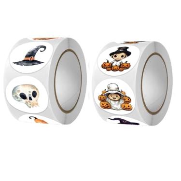 Imagem de Adesivos de Natal Adesivos de Halloween 1000 pçs adesivos de férias para envelopes Envelope selos rolo de adesivos redondos