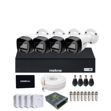 Imagem de Kit 4 Câmeras Intelbras VHD 1220 B Full Color DVR Mhdx 1104-c Com SSD 512gb