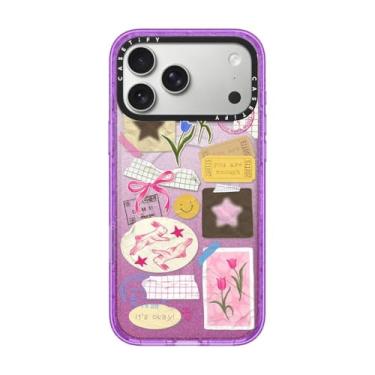 Imagem de CASETiFY Capa Impact para iPhone 17 Pro Max [fina/compatível com Magsafe/2,5 m. Proteção contra quedas de grau militar 4X] - Colagem You are Stars - Glitter Purple