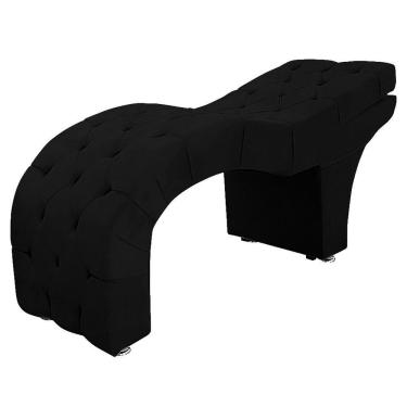 Imagem de Maca Capitone Reclinável Estofada Para Estetica Facial Sombrancelha E Cílios Suede Yasmim Cor Preto
