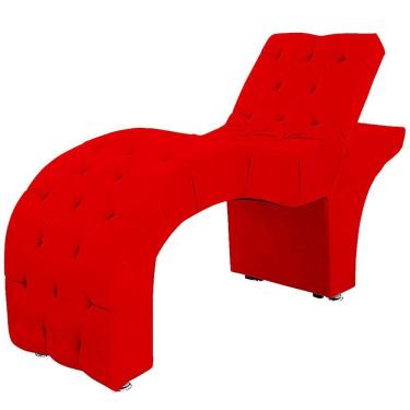 Imagem de Maca Estofada Capitone Reclinável Julia Para Estetica Facial Sombrancelha E Cílios Suede Cor Vermelho