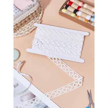 Imagem de Acabamento de renda de crochê de 25 metros, fita bordada de fibra de leite, acessórios de roupas com cartão de exibição de papelão para fazer arco de guirlanda, buquê, artesanato faça você mesmo