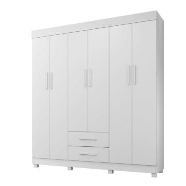 Imagem de Roupeiro Copacabana New 6 Portas 2 Gavetas Benetil Branco.