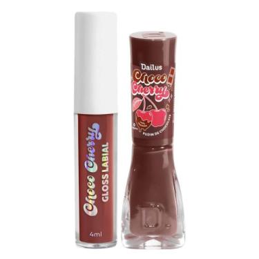 Imagem de Kit Dailus Choco Cherry Pudim De Chocolate: Gloss Labial 4ml e Esmalte