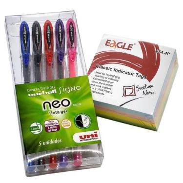 Imagem de 5 Canetas Signo Neo Uni-ball + Stick Ease Note Eagle 75x75
