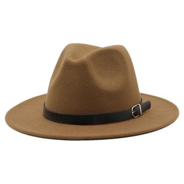 Imagem de Chapéu masculino Fedoras Jazz feminino verão primavera preto mistura boné casual ao ar livre chapéu cáqui 58-61 cm