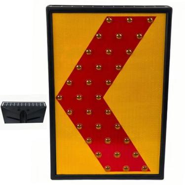 Imagem de Sinalizador Solar Seta Obra Poste Barra Luz Led Emergencia Transito Tr