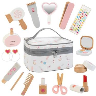 Imagem de Kit de maquiagem Amtreen Kids Pretend Play Girl de 3 a 5 anos com 18 p