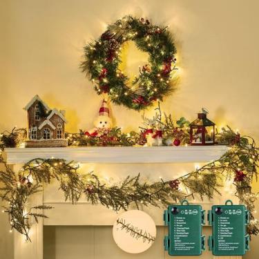 Imagem de Bateria de Natal Cluster Lights Minetom 10m 120 LED, pacote com 2