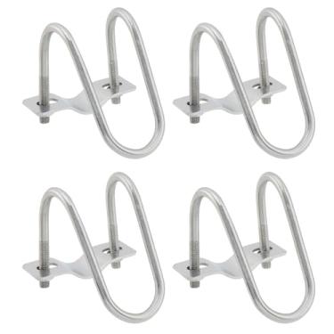 Imagem de Oedema 4 peças de clipe de tubo vertical de conector cruzado para clipe de tubo EMT de 3/10.2 cm, grampos cruzados de parafuso duplo em forma de U para estufa, cerca