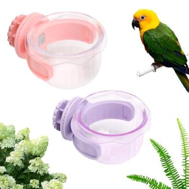 Imagem de 2 unidades de alimentadores de pássaros, tigela de água, alimentador, acessórios para canário, periquito, periquito, periquito, calopsita Lovebird