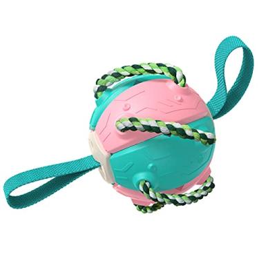 Imagem de Bolas de brinquedo interativas para cães de estimação, Frisbee para uso externo, bola de dentição Border Collie Golden Retriever, adequada para uso externo e interno (rosa)