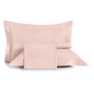 Imagem de Jogo de Cama Queen 4 Peças Altenburg Algodão Lux 200 Fios Rosa Lille