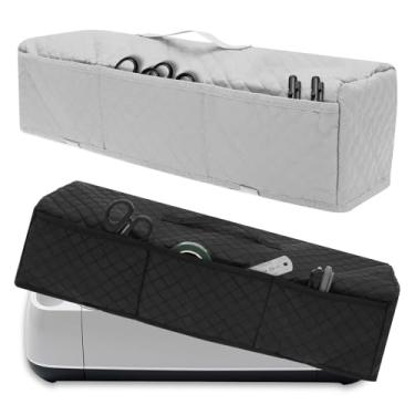 Imagem de 2 peças de capa acolchoada para máquina de corte e vinco para Cricut Maker 4, Cricut Explore 4, Cricut Explore Air 2, Cricut Maker 3 – Capa lavável para máquina com 3 bolsos para acessórios