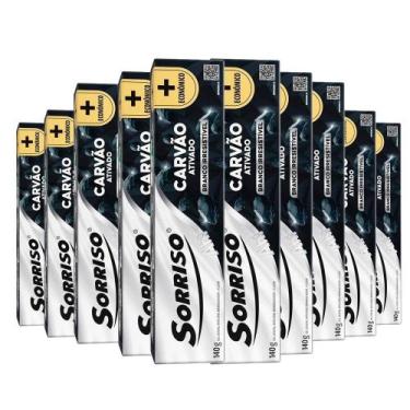 Imagem de kit 10 Creme Dental Sorriso Carvão 140g