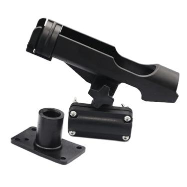 Imagem de Fenteer Suporte para vara de pesca inflável para barco, suporte portátil ajustável em ângulo para vara de pescar em caiaque, para canoa, corrimão de barco