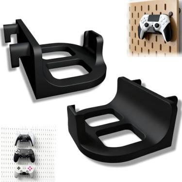 Imagem de Agamino 2 peças de suporte de parede para IKEA Skadis Pegboard, suporte universal de controle de jogo compatível com PS5/Xbox/Switch/fone de ouvido, controlador/fone de ouvido/acessórios de jogos