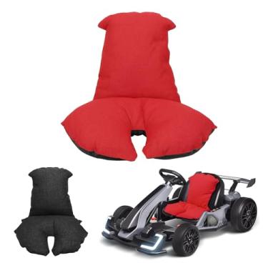 Imagem de Kistrba Capa de almofada de assento Go Kart, compatível com Segway Ninebot Gokart, protetor de assento reversível e lavável, tecido de malha resistente (preto/vermelho)