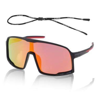 Imagem de TUCKBOLD 1 conjunto de óculos de sol antirreflexo triacetil celulos esportivos ao ar livre para motocross Dirt Bike ATV lente vermelha armação preta vermelha