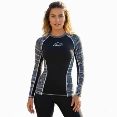Imagem de Camiseta Feminina Uv50 Manga Longa Estampa Tribal - Everest Estilo, EX