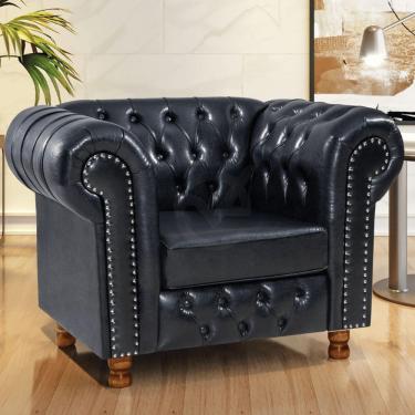 Imagem de Poltrona Chesterfield Vittorio Via Encanto Courano Preto