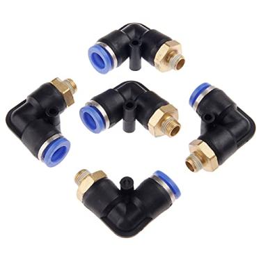 Imagem de 5pcs M5 "1/8'1/4' '3/4' '3/8' '1/2' Encaixes pneumáticos de conexão pneumática cotovelo Empurre rápido no encaixe do tubo do conector para o tubo de mangueira 4/6/ 8/10/ 12mm YYDFPIIA