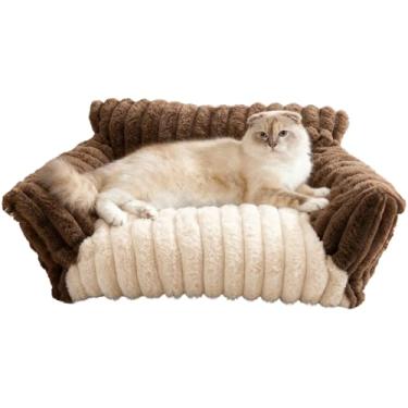 Imagem de BUMUBI Cama de gato lavável para animais de estimação – Sofá grande e fofo para gatos para ambientes internos - Cama de cachorro média com capa removível