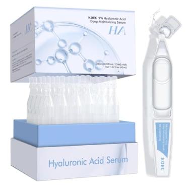 Imagem de Sérum 5% UltraHydrating com ácido hialurônico para pele suave, hidratante antes da maquiagem, sérum antienvelhecimento 24 horas para o rosto, ultra hidratação, frascos de uso único para a pele (1,5 ml