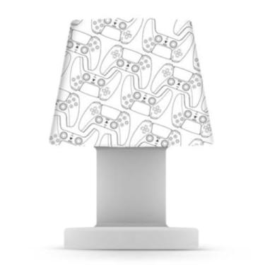 Imagem de Luminária Abajur de Mesa Pequena Controle Gamer PlayStation Bivolt – Luz Difusa com Capa Removível