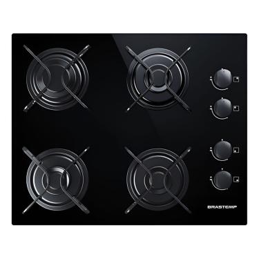 Imagem de Cooktop 4 Bocas Gas Bivolt Vidro Automatico 56x46cm Brastemp
