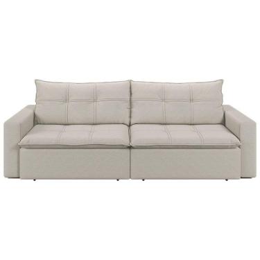 Imagem de Sofá Retrátil E Reclinável Joinville 1,70m Linho Cor Bege 2340