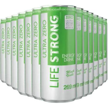 Imagem de Energético Life Strong Energy Drink 12 unidades Maça Verde