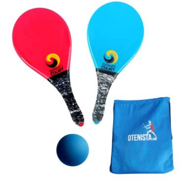 Imagem de KIT 2 RAQUETE DE FRESCOBOL POLÍMERO MAIS GYENSECK E 02 BOLAS