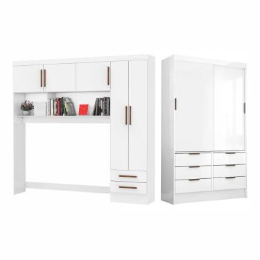 Imagem de Guarda Roupa Casal Modulado Sevilha Carioca Móveis Branco