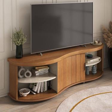 Imagem de Rack Para Tv Até 75 Polegadas 180cm Com 1 Porta Flex Multimóveis Cr45324 Cinamomo/off White Cinamomo/off White