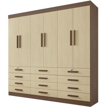 Imagem de Guarda Roupa Mônaco Plus Castanho Linho 6 Portas 12 Gavetas D?doro