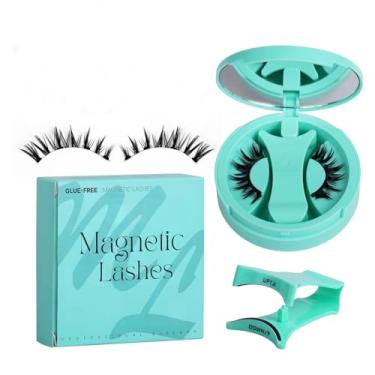 Imagem de Cílios Falsos com Sucção Magnética em Caixa Integrada - Sem Cola Aplicação Rápida Fácil para Iniciantes Fixação Segura Maquiagem de Olhos Duradoura Armazenamento Portátil Aumento Natural dos Múltiplas
