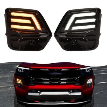 Imagem de Zrebrio Faróis de neblina LED DRL para Chevrolet chevy Colorado WT LT Trail Boss Z71 2023-2025 Acessórios para-choques dianteiros Luzes diurnas com seta sequencial (DRL2)
