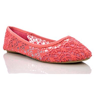 Imagem de Charles Albert Sapatilha feminina respirável de renda de crochê, Coral, 41