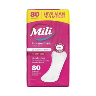 Imagem de Absorvente Mili Protetor Diario sem Abas - Embalagem com 80 Unidades
