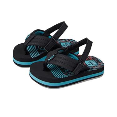 Imagem de REEF Little Ahi Chinelo infantil unissex de praia, palmilha acolchoada macia, adequada à água, alça traseira, Sonho tropical, 19