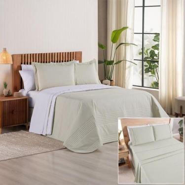 Imagem de Kit Cobre Leito + Jogo de Cama Premier King 7 Peças Hipercal 200 Fios 