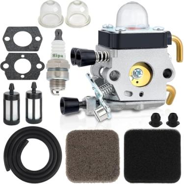 Imagem de SOLULU FS80R Carburador para STHIL FS85 FS85R FS80 FS72 FS74 FS75 FS76 FS85RX HS72 HS74 HS75 HS76 HS80 HS85 HL75 FH75 FC75 FC85 KM80 HT700 HT75 Aparador de cordas Weedeater com kit de manutenção