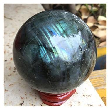 Imagem de Esfera de cristal de quartzo labradorita natural cheia de textura Reiki pedras preciosas minerais espécime esculpido ornamento presentes decoração de casa